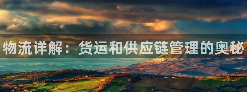 28圈注册网站链接是什么：物流详解：