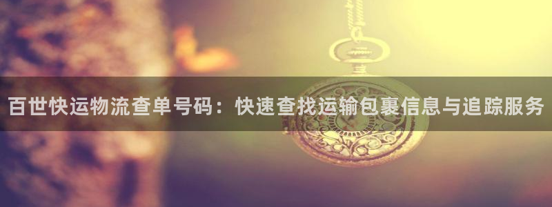 28圈.ccm：百世快运物流查单号码